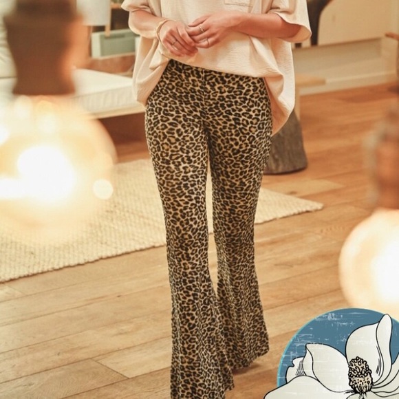 JODIFL Pants - NWT: Leopard Flares